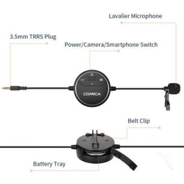 Comica SIG.LAV V03 Omni-Directional Video Lavalier Microphone for Camera &amp; Smartphone