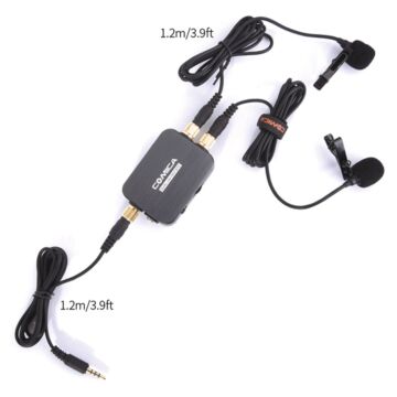 Comica DUAL.LAV D03 SUC Dual-head Detachable&amp;Multi-functional Lavalier Microphone (For 3.5mm Interface and USB-C Interface Smartphone and Computer)
