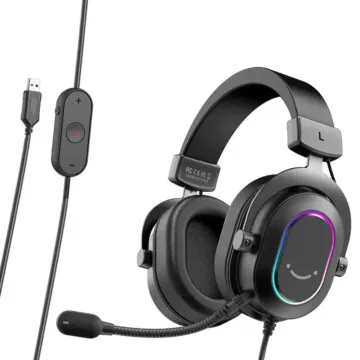 FIFINE H6 USB Headset with 24-Bit, 7.1 Surround Sound, EQ Modes, RGB, Volume &amp; Mute Control, Detechable Mic