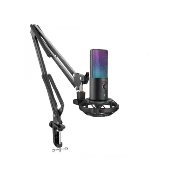 FIFINE T669 Pro3 RGB Uni-directional USB Microphone Bundle with Volume Control Knobs and Light Touch Button Plug &amp; Play for Streaming, Podcasting