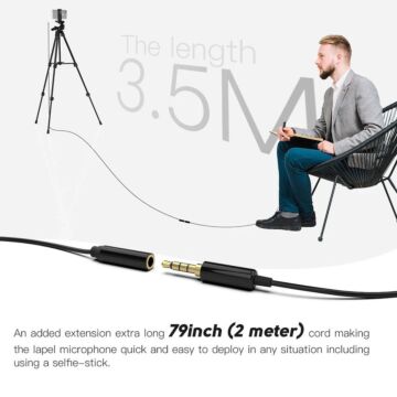 FIFINE Lavalier Microphone For Smartphone, Camera, PC
