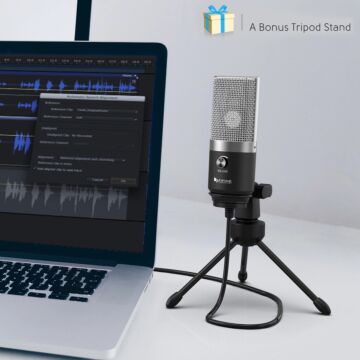 FIFINE T670 Condenser Microphone & Audio Jack Set