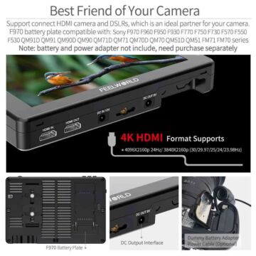 FeelWorld LUT 7 PRO 7" 3D LUT 2200 cd/m² Brightness,Touch Screen 4K HDMI Monitor