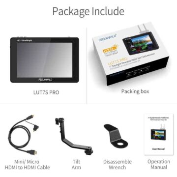 FeelWorld LUT 7S PRO 7" 3D LUT 2200 cd/m² Brightness,Touch Screen 4K HDMI Monitor