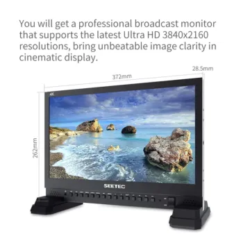 FeelWorld Seetec 4K156-9HSD-384 15.6 Inch 4K 3840X2160 Director Broadcast Monitor SDI 4 HDMI Input Quad Display