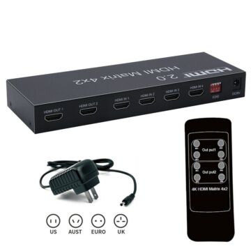 HDMI Matrix 4X2 Splitter Switch 4 In 2 Out