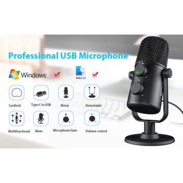 Maono AU-902 USB Microphone Set Cardioid Condenser Podcast Mic