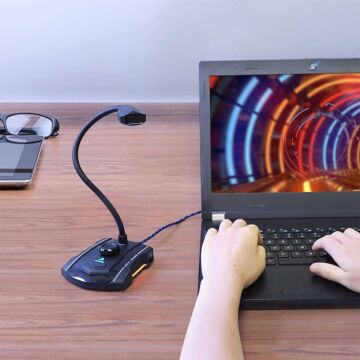 Maono GM31 USB Gaming Microphone LED Light Gooseneck Gain and Volume Control