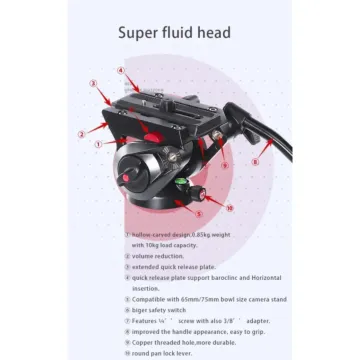 Miliboo MYT801 Flat Base Fluid Head