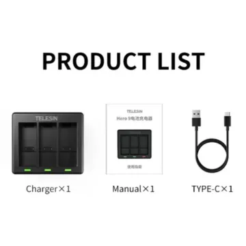 Telesin 3 Channel Charger For Gopro 9/10