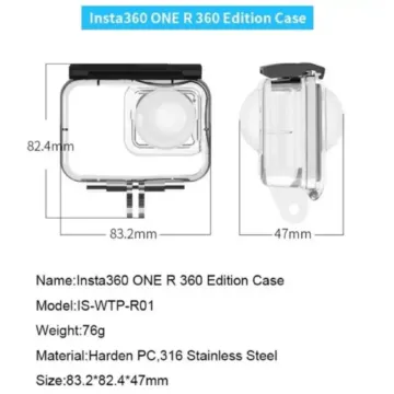 Telesin One R Camera Waterproof Case For Insta360 One R
