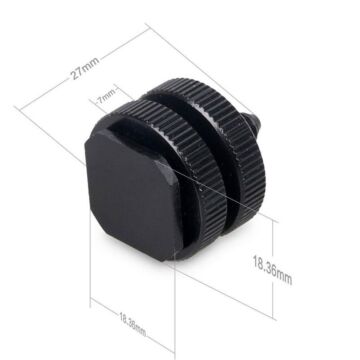 Tripod Screw 1/4" Double To Flash Hot Shoe Mount Adapter