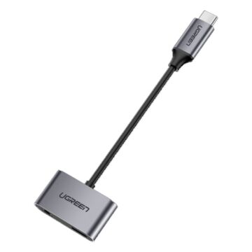 Ugreen 50596 Adapter Type C To 2Ports (3.5mm+Charging)