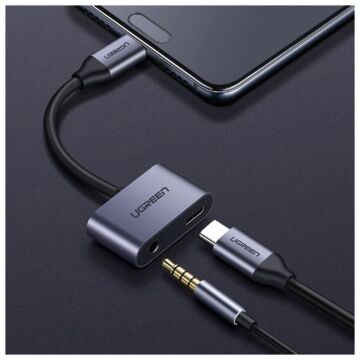 Ugreen 50596 Adapter Type C To 2Ports (3.5mm+Charging)