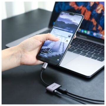 Ugreen 50596 Adapter Type C To 2Ports (3.5mm+Charging)
