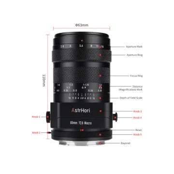 AstrHori MF 85mm f/2.8 Macro & Tilt Lens