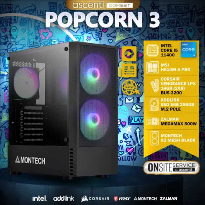 Ascenti Comset Popcorn 3 Intel Set by  in  - EC MALL