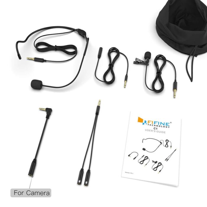 FIFINE Lavalier Microphone For Smartphone, Camera, PC by  in  - EC MALL