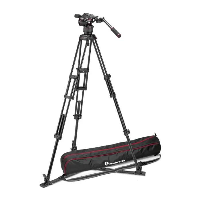 Manfrotto Nitrotech N8 Video Head and Aluminum Twin Leg Tripod with Ground Spreader by  in  - EC MALL