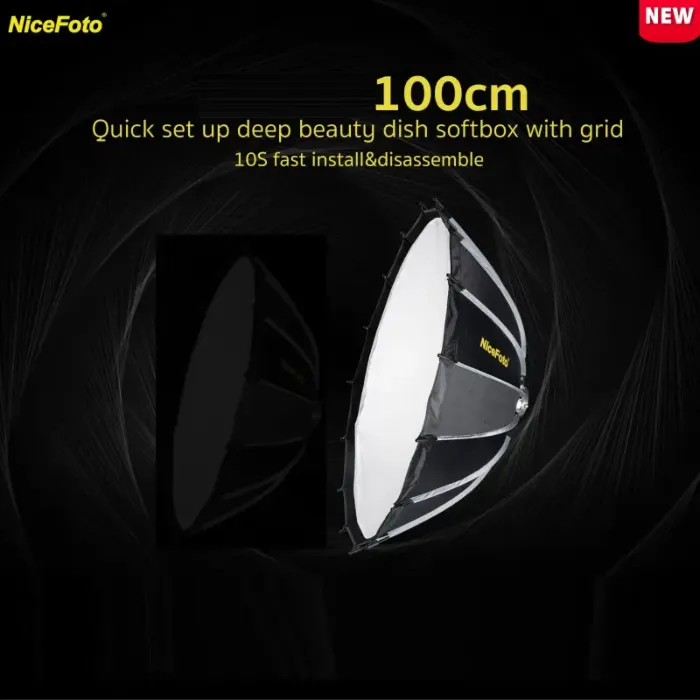 NiceFoto 100cm Quick Set Up Deep Beauty Dish Softbox with Grid by  in  - EC MALL