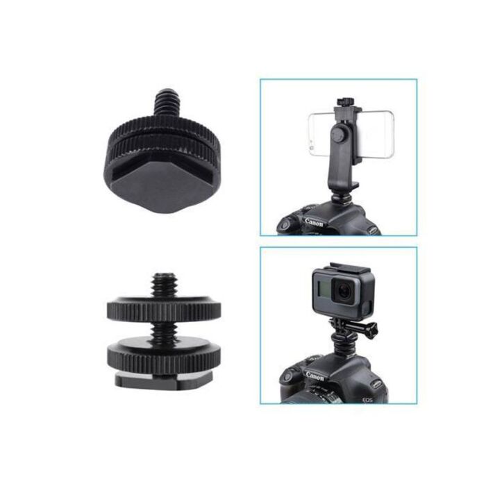 Tripod Screw 1/4" Double To Flash Hot Shoe Mount Adapter by  in  - EC MALL