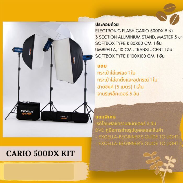 EXCELLA Cario 500DX Kit ชุดแฟลชสตูดิโอ by  in  - EC MALL