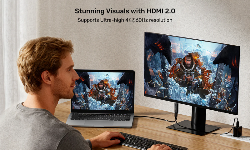 UNITEK V1439A USB-C to HDMI 4K@60Hz Cable with PD 100W 2M by  in  - EC MALL