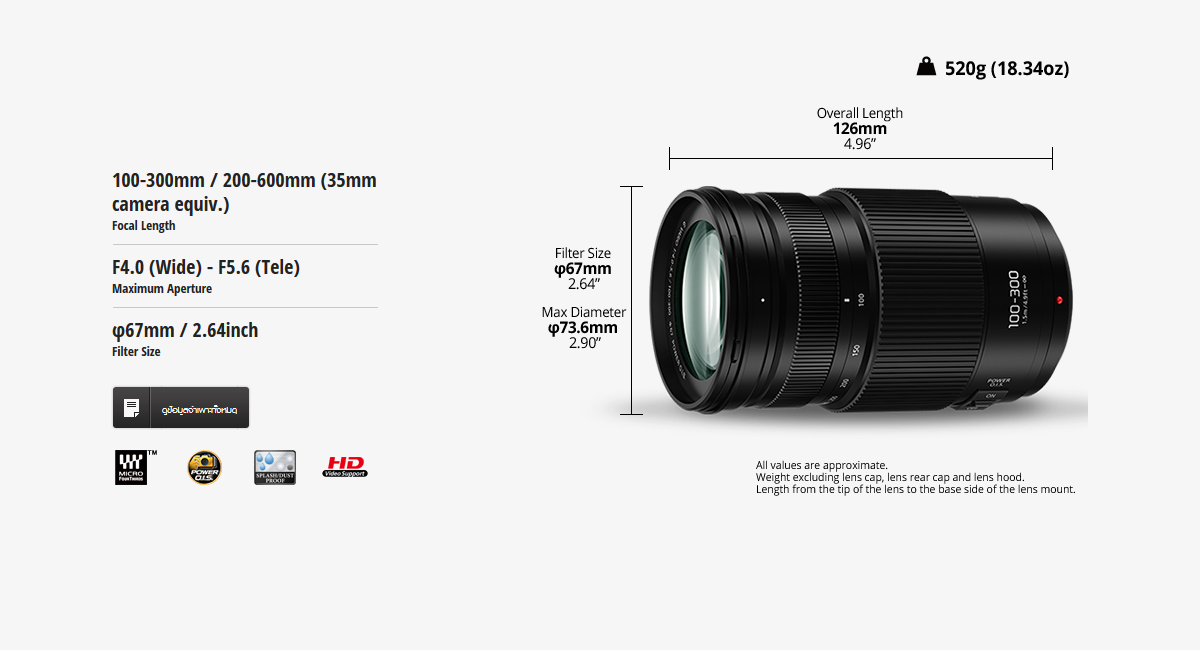 Panasonic Lumix G Vario 100-300mm f/4-5.6 II POWER O.I.S. Lens by  in  - EC MALL