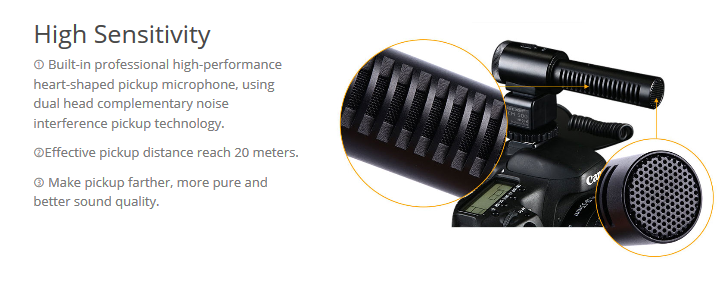 K&F Concept CM-500 Shotgun Microphone by  in  - EC MALL