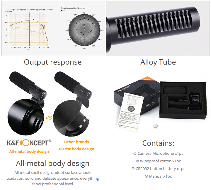 K&F Concept CM-500 Shotgun Microphone by  in  - EC MALL
