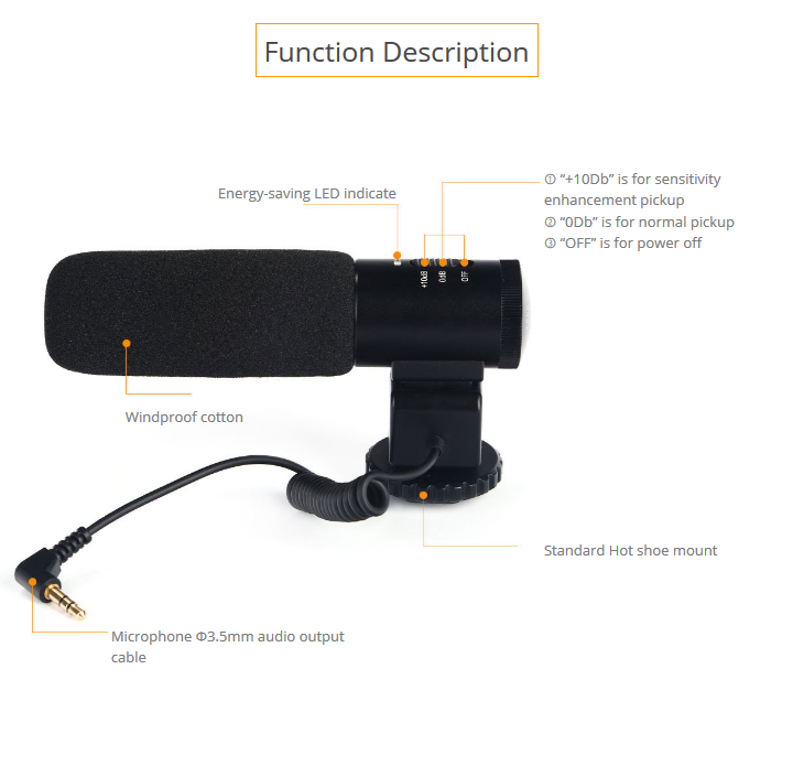 K&F Concept CM-500 Shotgun Microphone by  in  - EC MALL