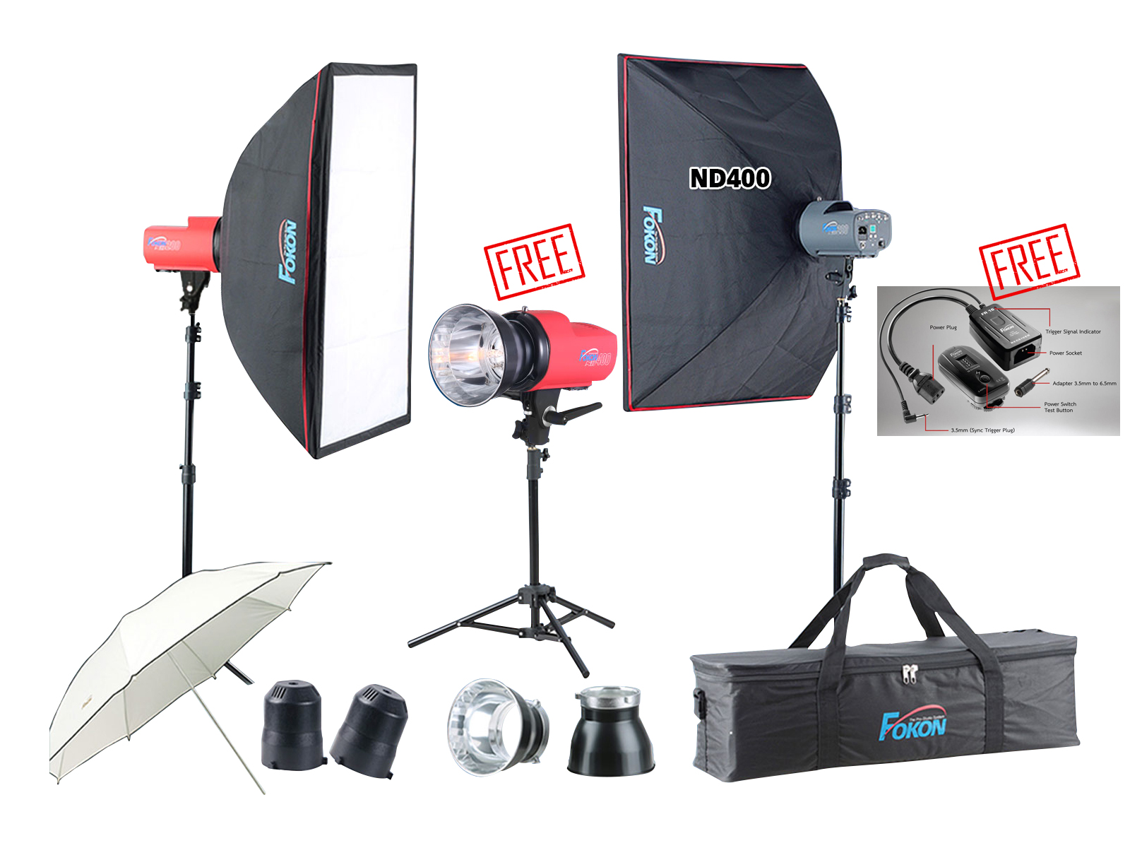 Fokon ND 400 SET ชุดไฟสตูดิโอ by  in  - EC MALL