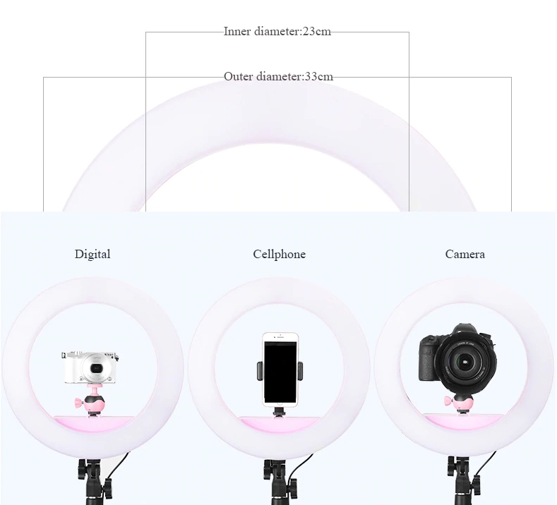 LED Ring Light QZSD RL-12 Size 14 inch With Stand by  in  - EC MALL