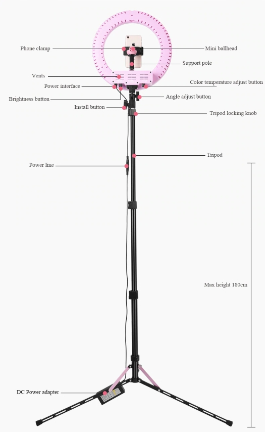 LED Ring Light QZSD RL-12 Size 14 inch With Stand by  in  - EC MALL