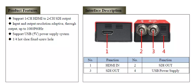 DeviceWell MD1021 HDMI to SDI Converter by  in  - EC MALL