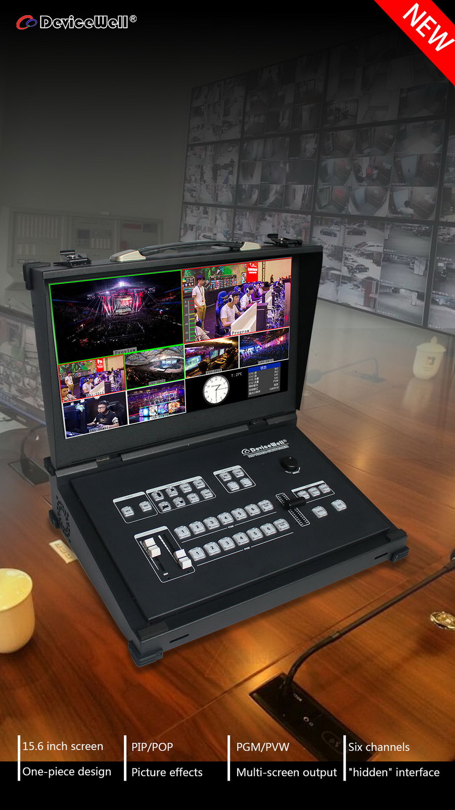 Devicewell HDS9106 Portable switchbooard with monitor HDMI*2 +SDI4 SD/HD/3G by  in  - EC MALL