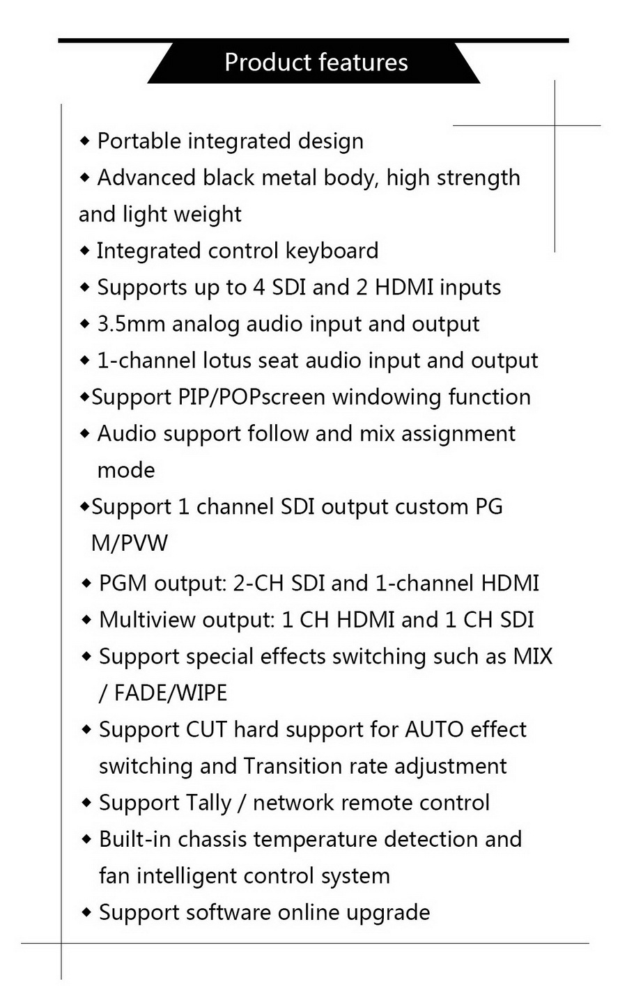 Devicewell HDS9106 Portable switchbooard with monitor HDMI*2 +SDI4 SD/HD/3G by  in  - EC MALL