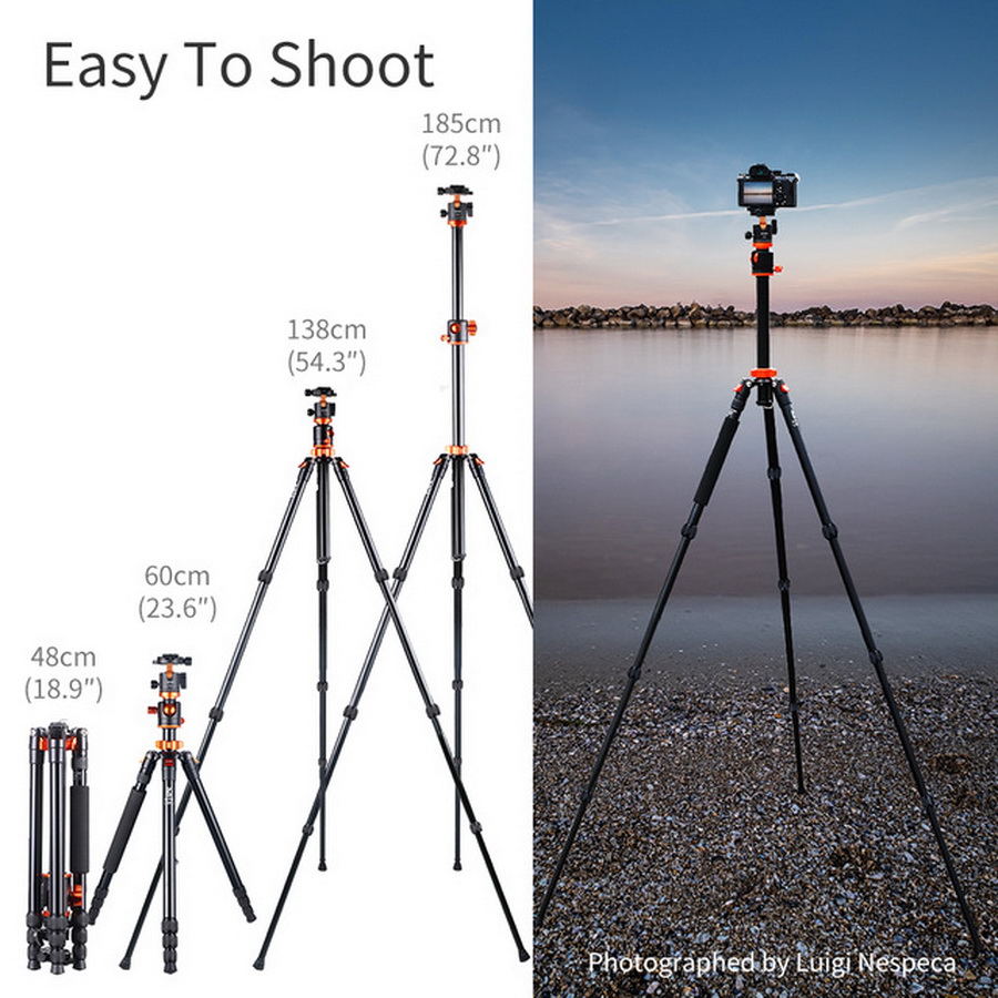 K&F Concept T254A4+BH-28L Aluminium Tripod Kit by  in  - EC MALL