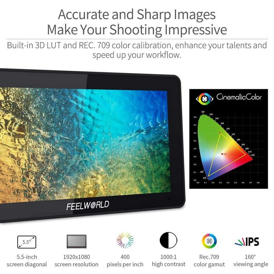 FeelWorld F6 PLUS V2 6 Inch 3D LUT Touch Screen DSLR Camera Field Monitor by  in  - EC MALL