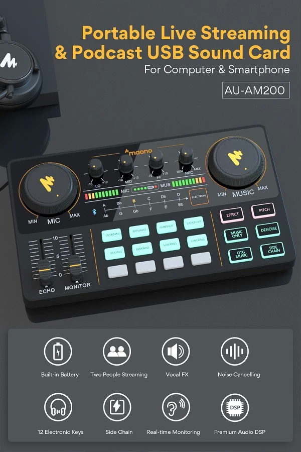 Maonocaster Lite AU-AM200 Portable All-In-One Podcast Production Studio by  in  - EC MALL