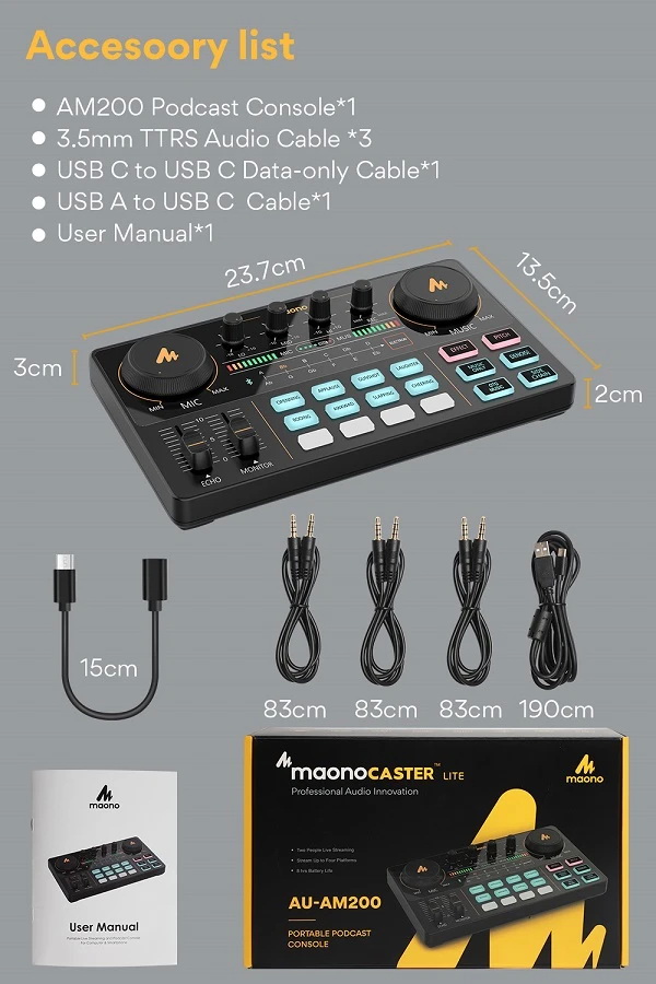 Maonocaster Lite AU-AM200 Portable All-In-One Podcast Production Studio by  in  - EC MALL