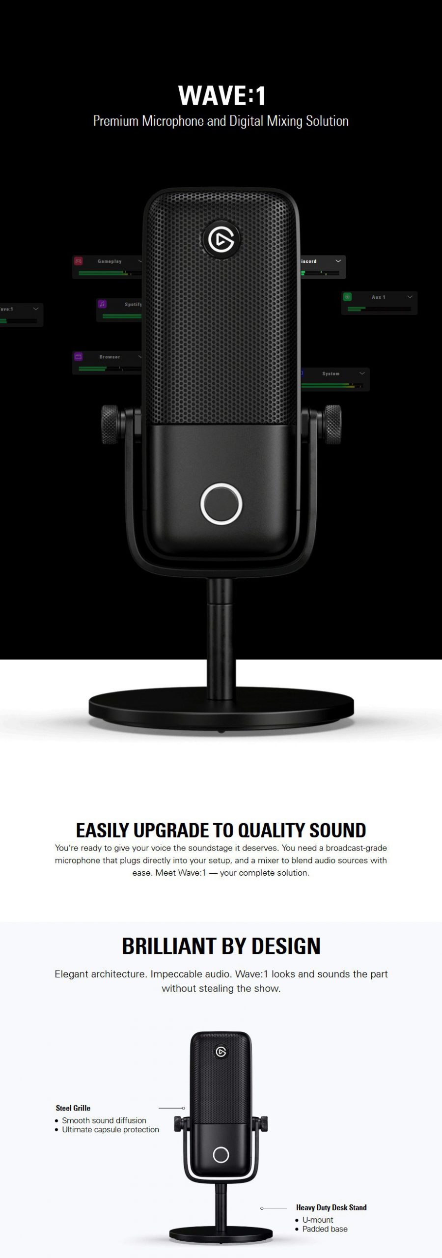 Elgato Wave 1 Premium Microphone and Digital Mixing Solution by  in  - EC MALL