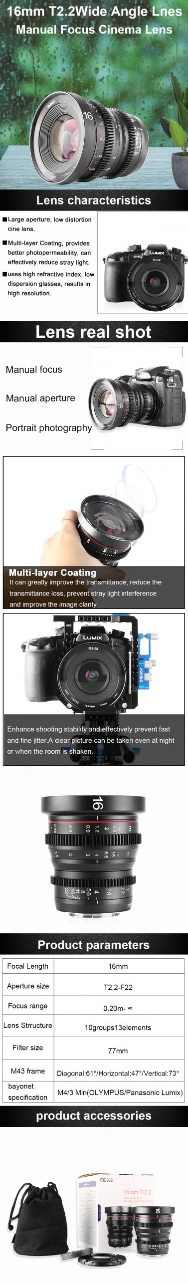 Meike 16mm T2.2 Manual Focus Cinema by  in  - EC MALL