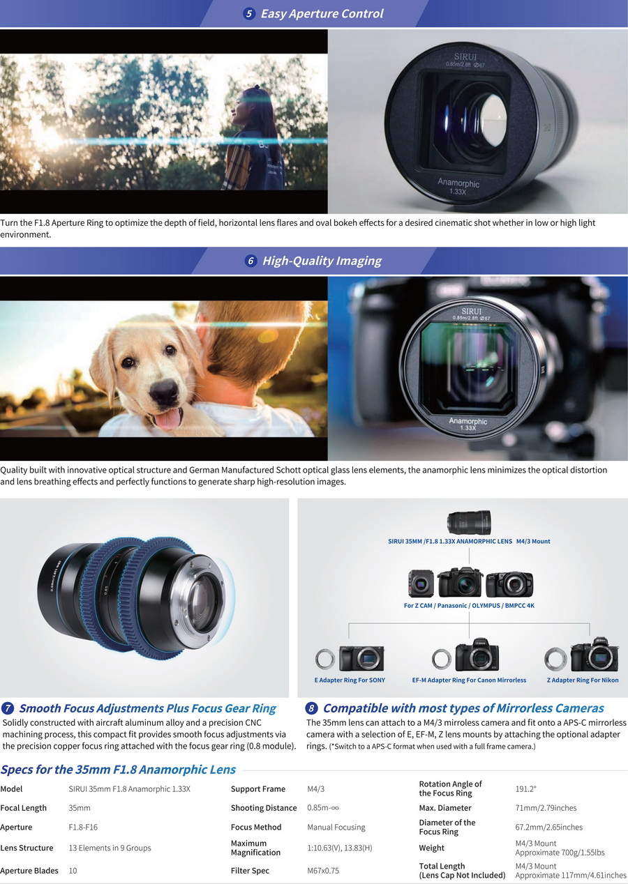 Sirui 35mm f/1.8 1.33x Anamorphic by  in  - EC MALL