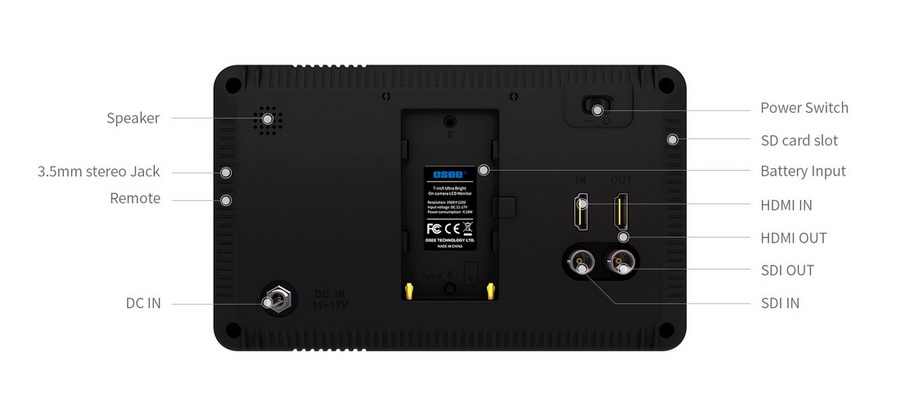 Osee G7-7 inch 3000nits SDI/HDMI 4K HDR Monitor by  in  - EC MALL