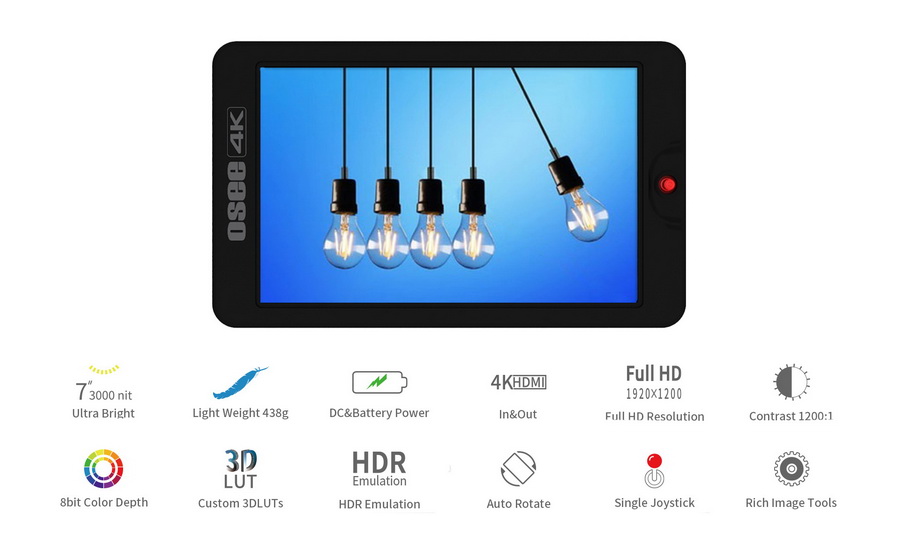 Osee T7 Kit  7 inch HDMI 4K On-Camera Monitor by  in  - EC MALL