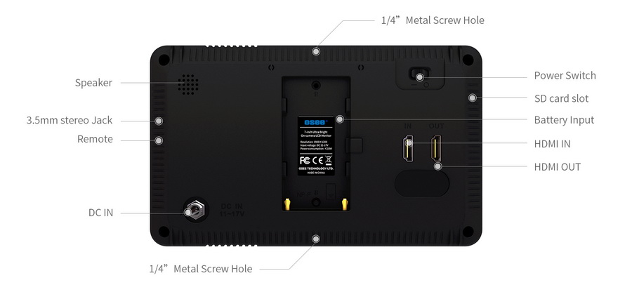 Osee T7 Kit  7 inch HDMI 4K On-Camera Monitor by  in  - EC MALL