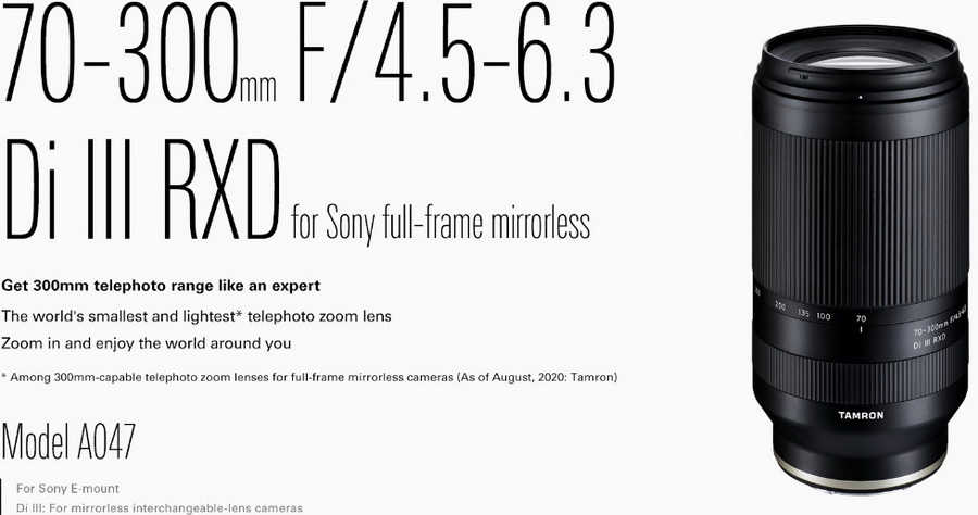 Tamron 70-300mm f/4.5-6.3 Di III RXD For Sony FE by  in  - EC MALL