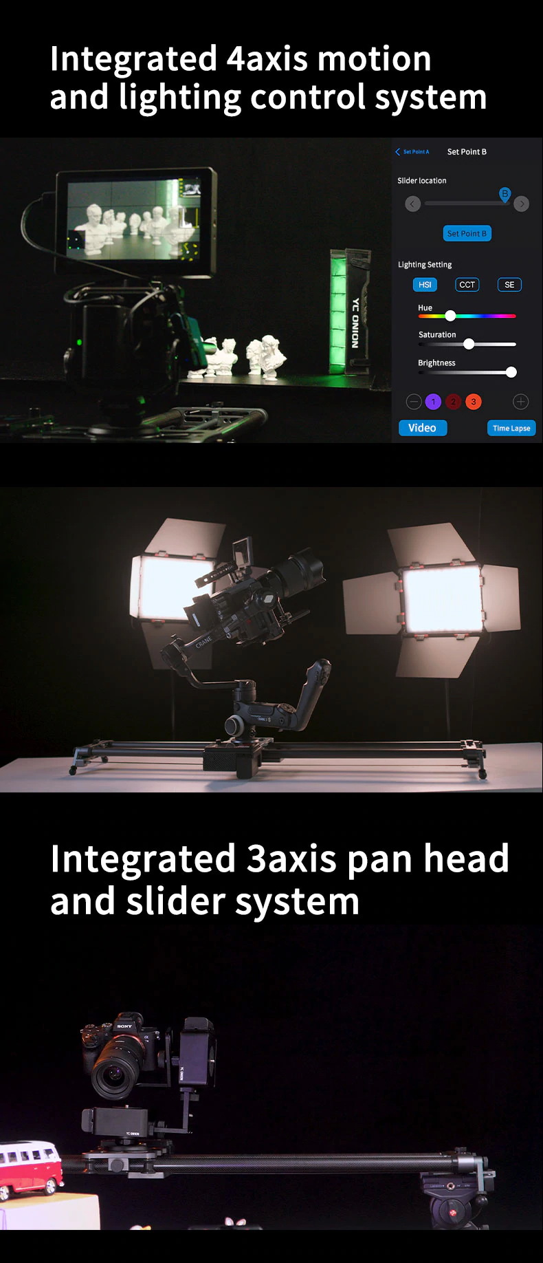 YC Onion Hot Dog Motorized Slider 3.0 prlx &amp; Pan Slider with App Dolly Slider by  in  - EC MALL