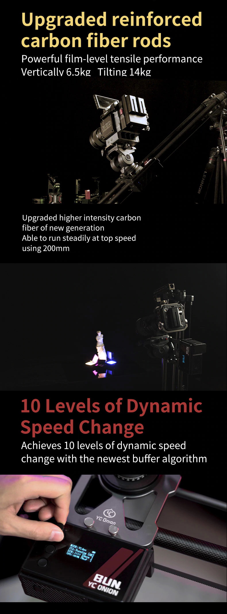 YC Onion Hot Dog Motorized Slider 3.0 prlx &amp; Pan Slider with App Dolly Slider by  in  - EC MALL